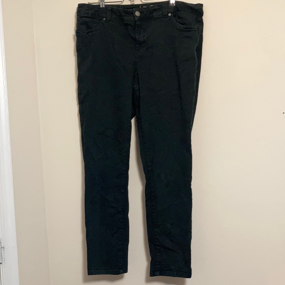 INC Denim Women Skinny Leg Slim Tech Fit 18W Black Jeans